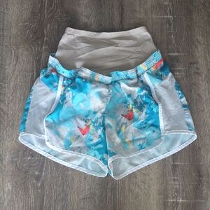 Old Navy Maternity Marbled Blue Gray Athletic Running Shorts XS